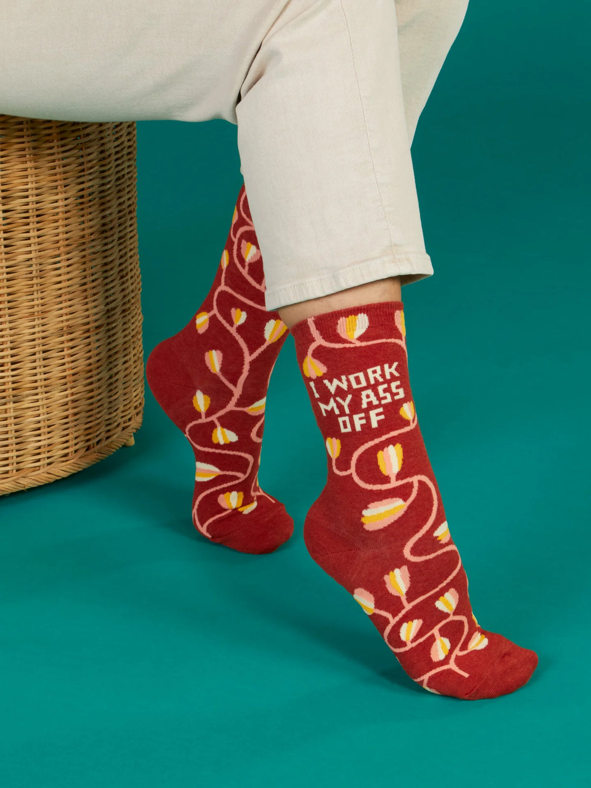I Work My Ass Off Women's Crew Socks