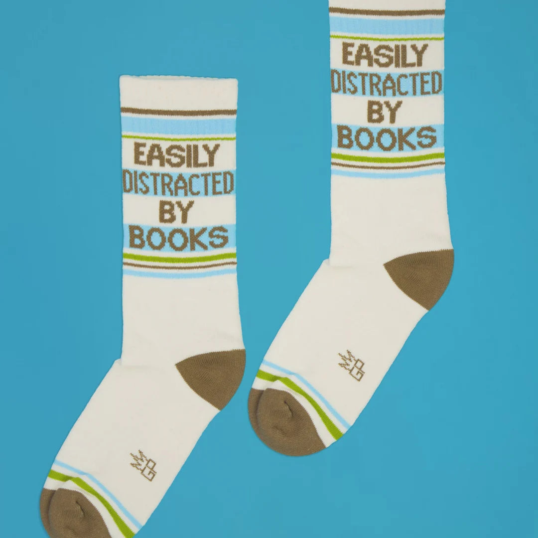 Easily Distracted By Books Gym Socks